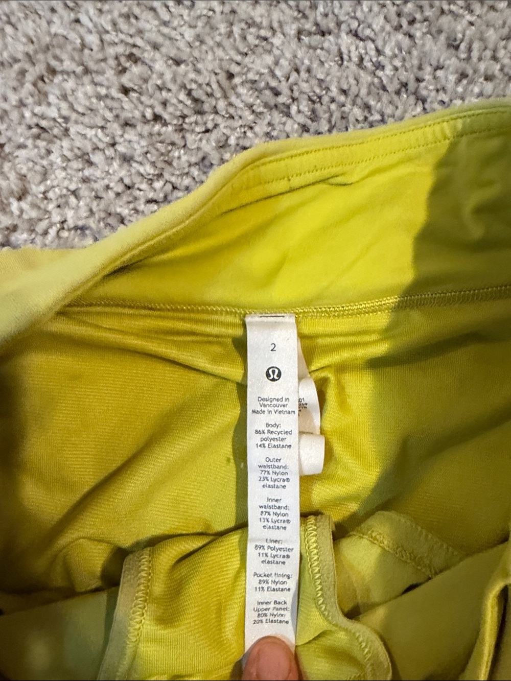 Size 2 Lululemon shorts - Picture 2 of 3